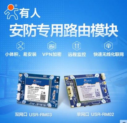 4G路由器模块工业插卡远程监测全网通安防摄像头4G模组无线通讯USR-RM03